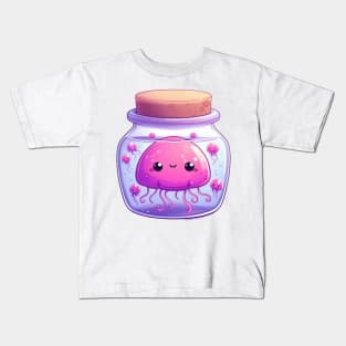 Cute Jellyfish in a Jar Illustration Kids T-Shirt